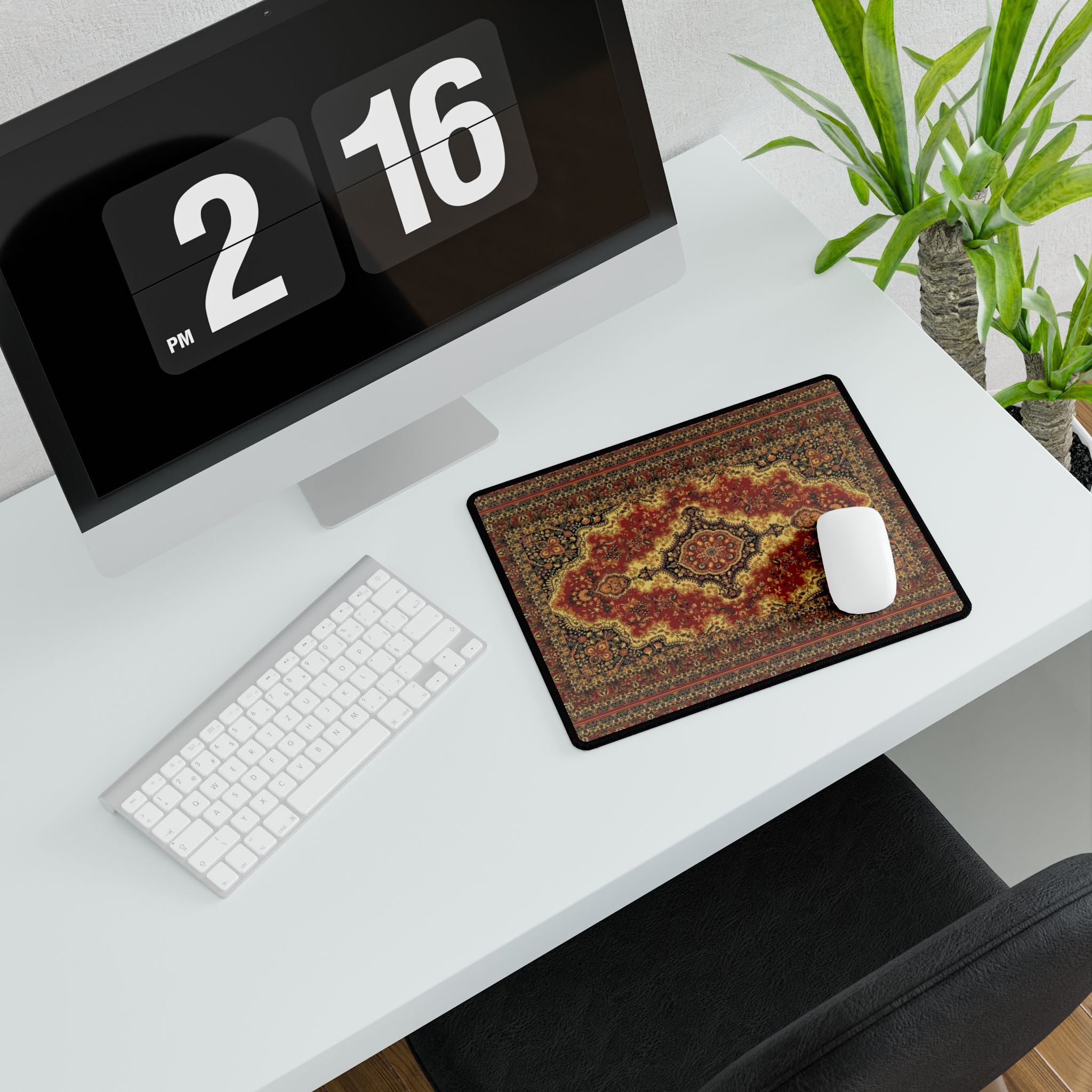 Red Persian Rug Desk Mat | Non-Slip Gaming & Office Mouse Pad, Three Sizes